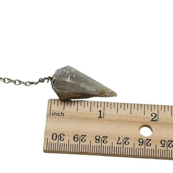 Smokey Quartz Orgone Pendulum Silver Tone Vintage - Picture 6 of 6